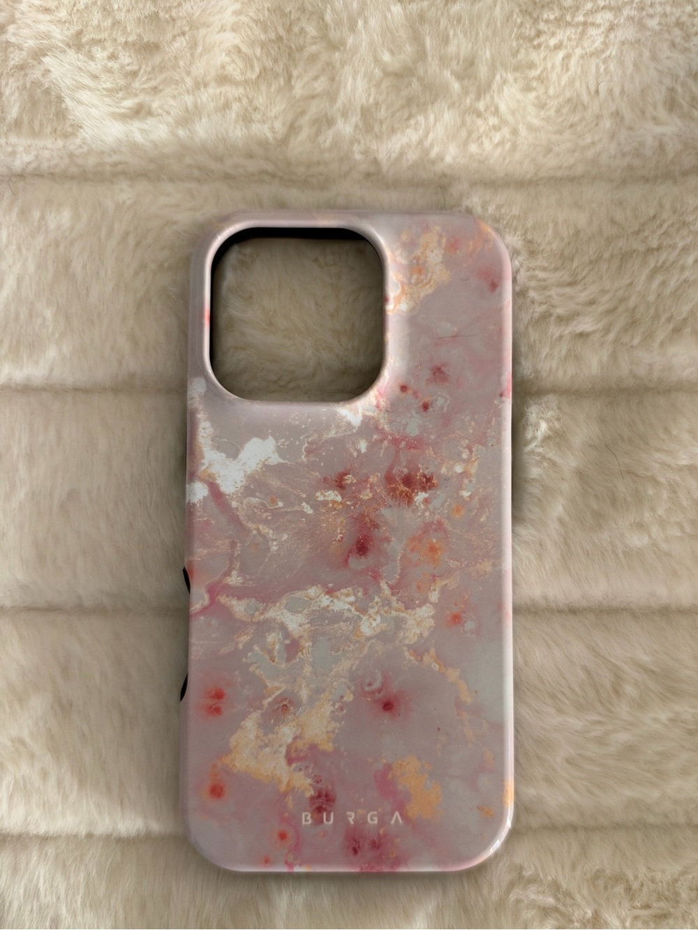 Burga Pink Marble Protective Phone 16 Pro Case